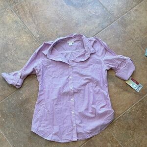 Mossimo Supply Co. Pink Striped Button-Down Shirt
